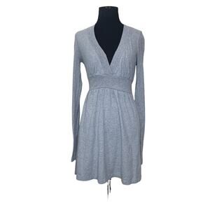 JAMES PERSE gray Long Sleeve V-Neck Mini Dress size 2 - M